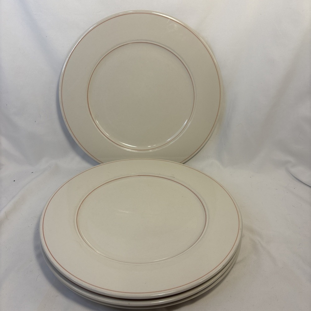 4 Homer Laughlin Best China ะกCC-1~12ยผ" Pink Band & Rim Dinner Plate Restaurant